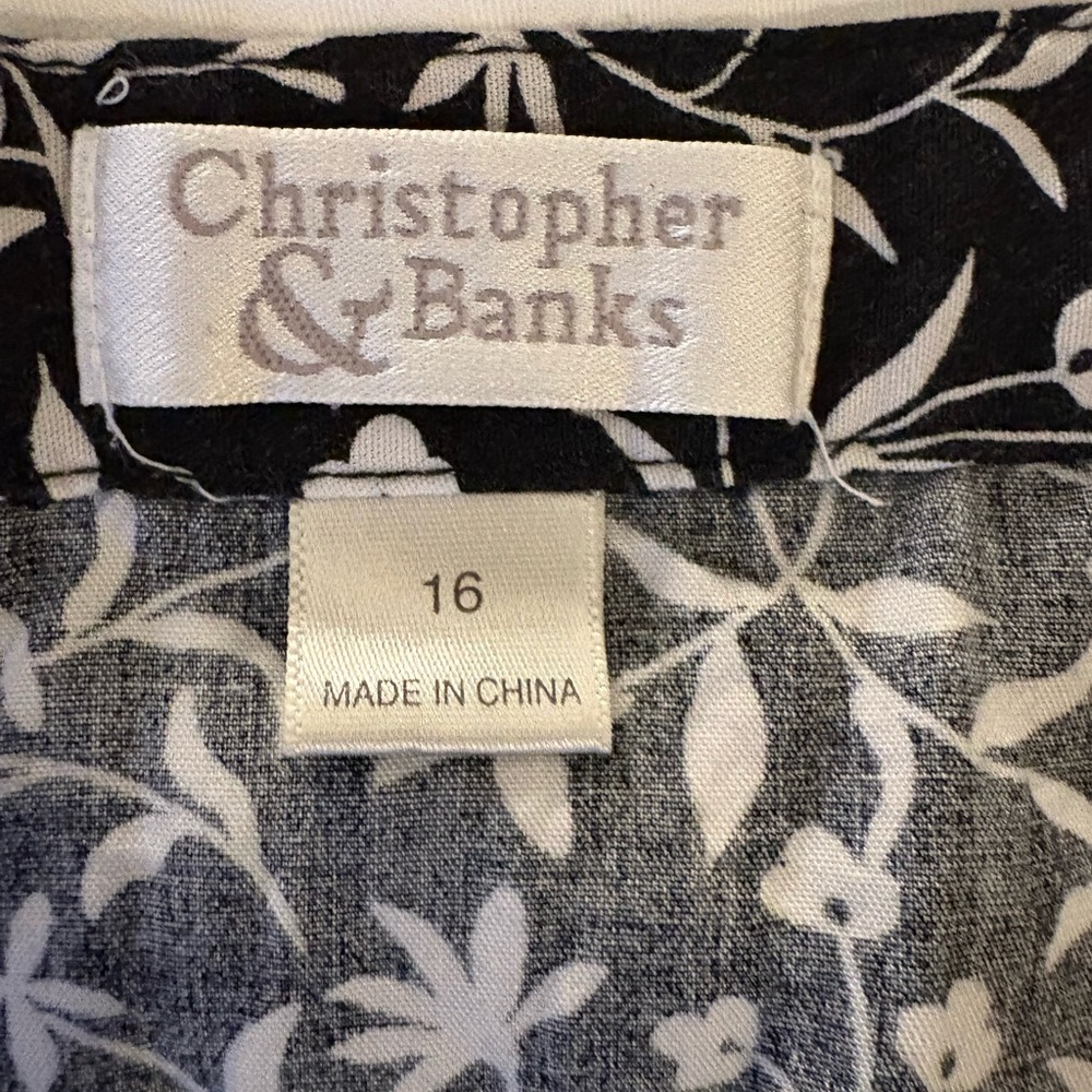 Christopher & Banks Black and White Floral Maxi Skirt - Picture 3 of 5